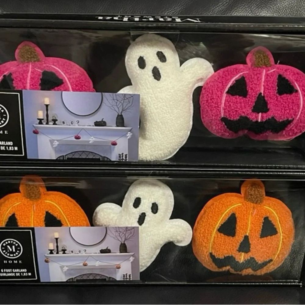 Halloween Martha Stewart Pumpkins and Ghosts Garland, Orange